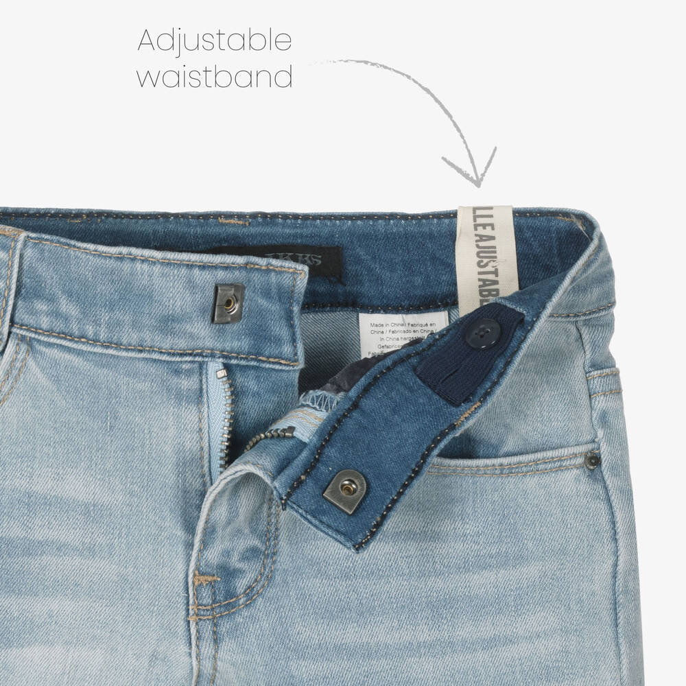 IKKS-Boys Blue Cotton Denim Jeans | Childrensalon Outlet