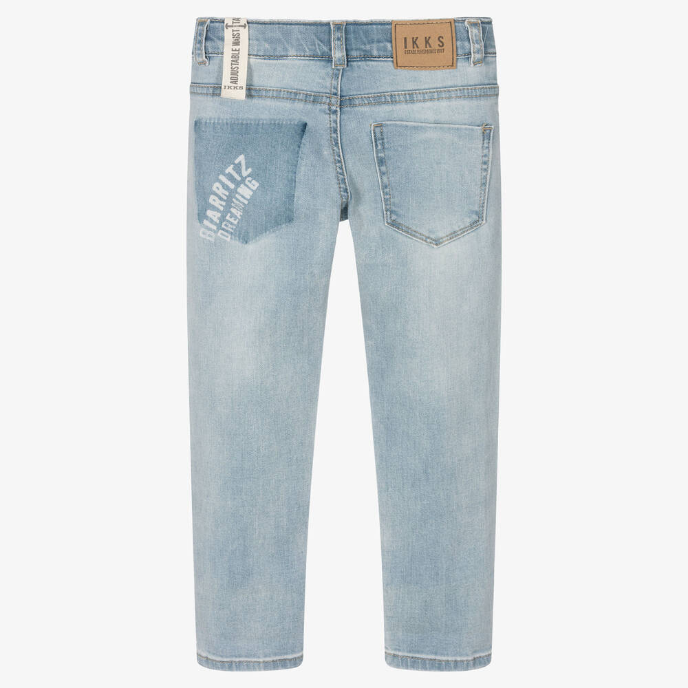 IKKS-Boys Blue Cotton Denim Jeans | Childrensalon Outlet