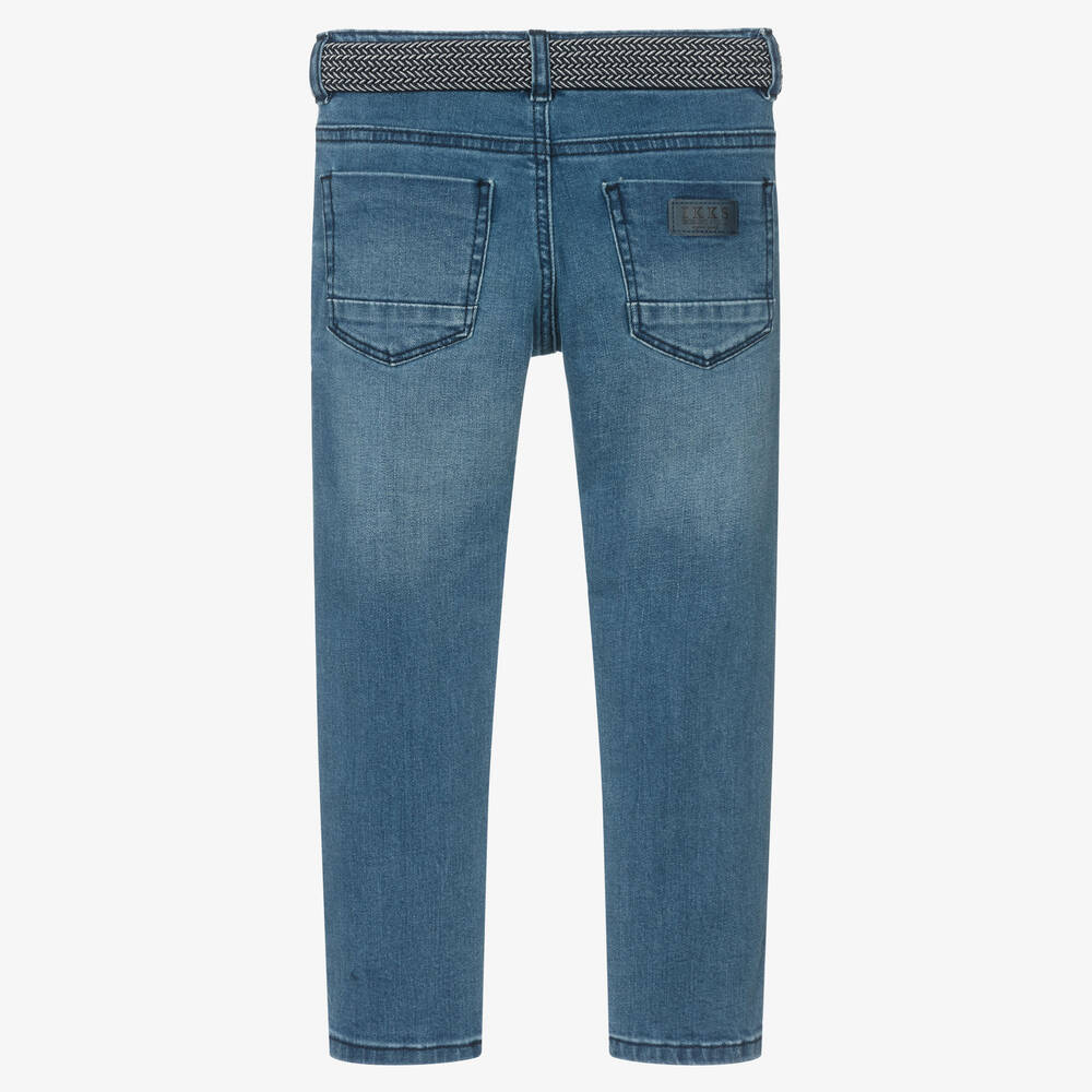 IKKS-Boys Blue Cotton Denim Jeans | Childrensalon Outlet