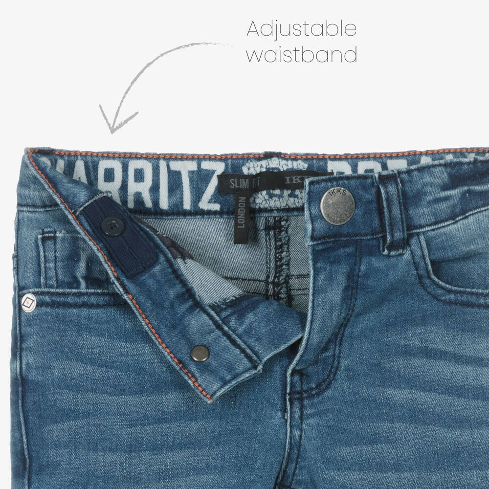 IKKS-Boys Blue Cotton Denim Jeans | Childrensalon Outlet