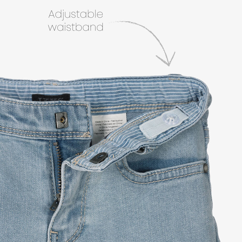 IKKS-Boys Blue Cotton Denim Shorts | Childrensalon Outlet