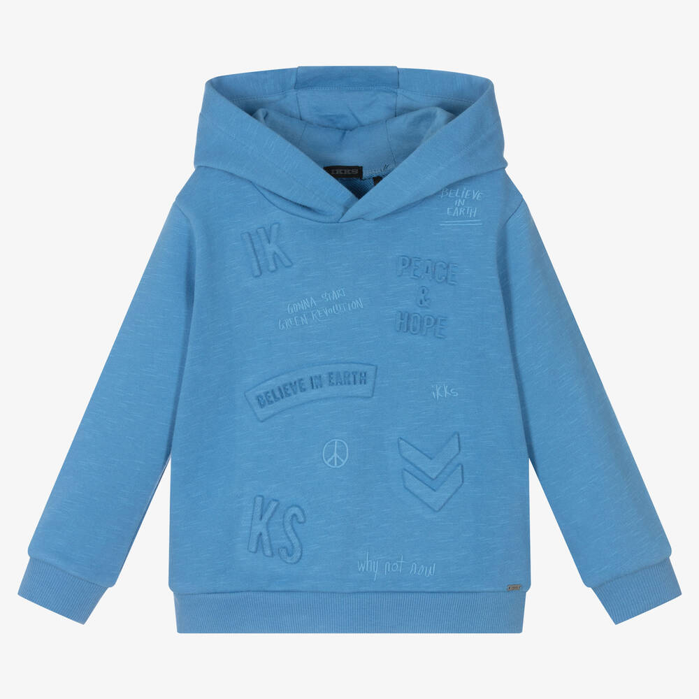 IKKS - Boys Blue Cotton Hoodie | Childrensalon