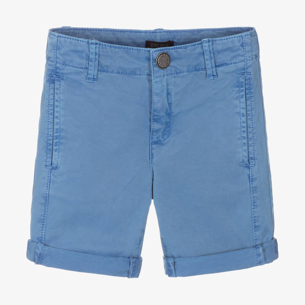 IKKS-Boys Blue Cotton Shorts | Childrensalon Outlet