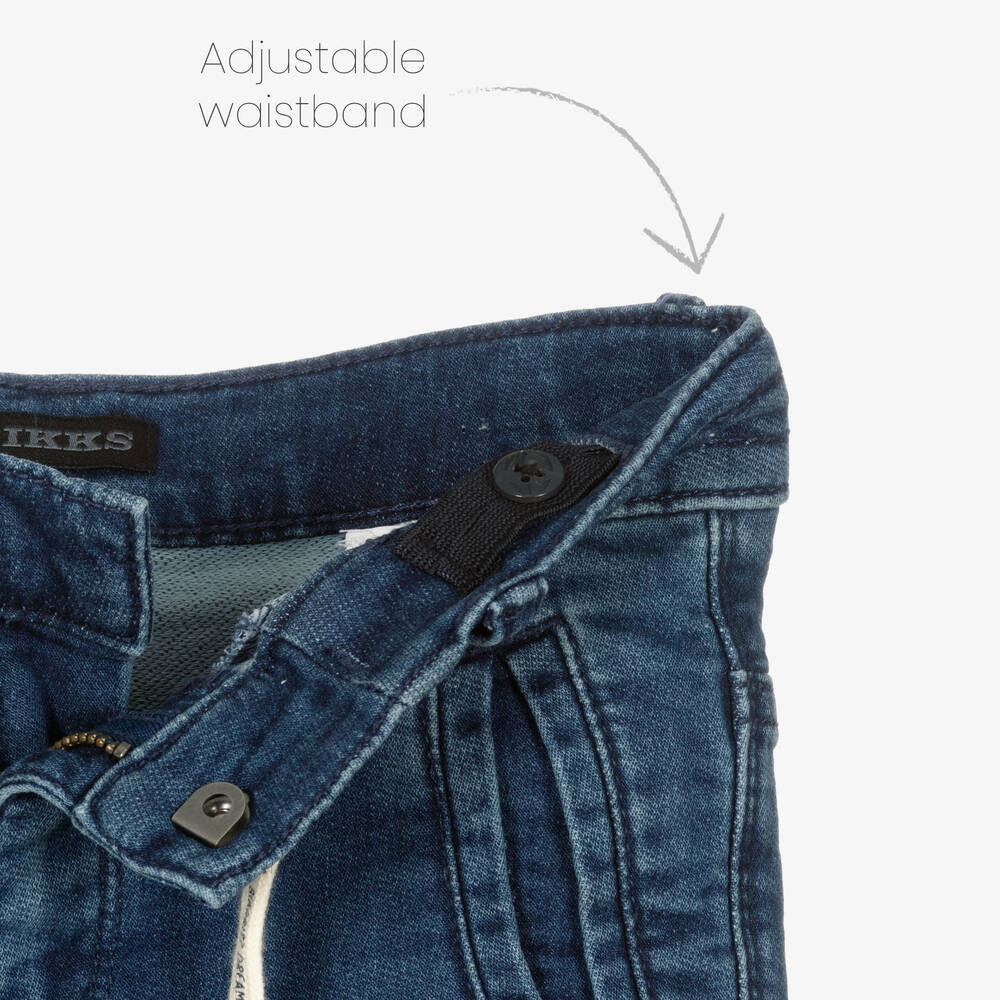 IKKS-Boys Blue Cotton Shorts | Childrensalon Outlet