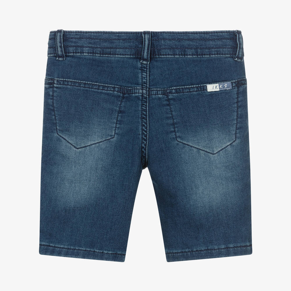 IKKS-Boys Blue Cotton Shorts | Childrensalon Outlet