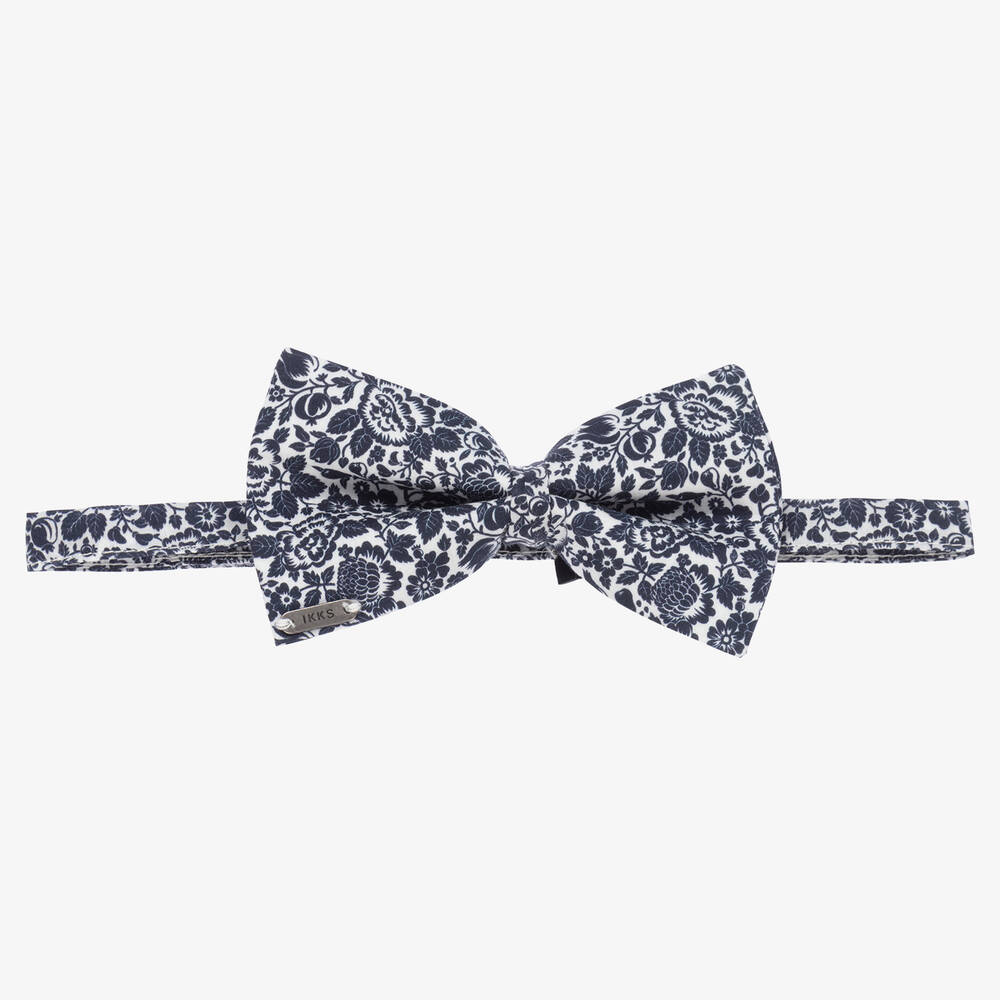 IKKS - Boys Blue Floral Liberty Bow Tie (10cm) | Childrensalon