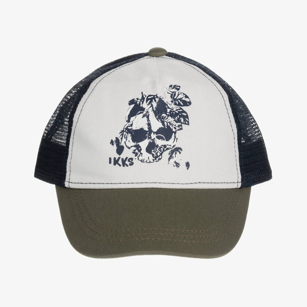 IKKS-Boys Blue & Green Cap | Childrensalon Outlet