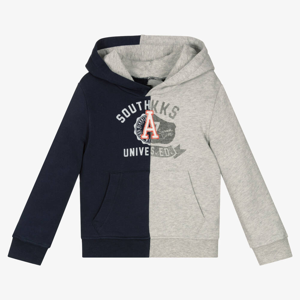 IKKS - Boys Blue & Grey Cotton Hoodie | Childrensalon