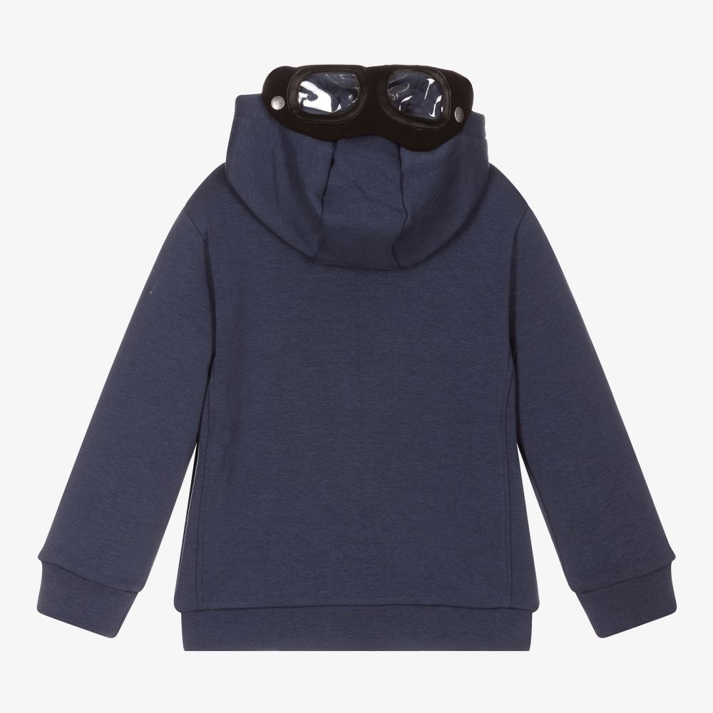 IKKS-Boys Blue Hooded Zip-up Top | Childrensalon Outlet