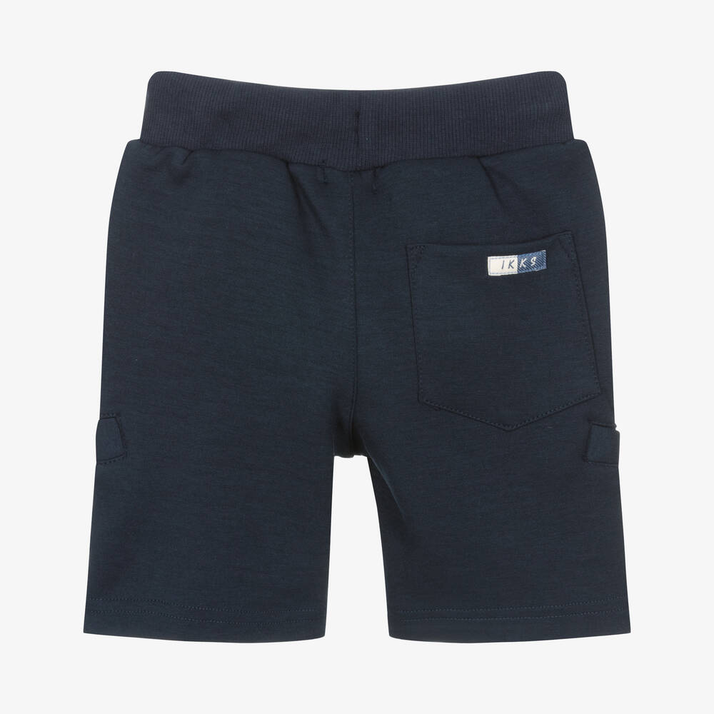 IKKS-Boys Blue Jersey Logo Shorts | Childrensalon Outlet