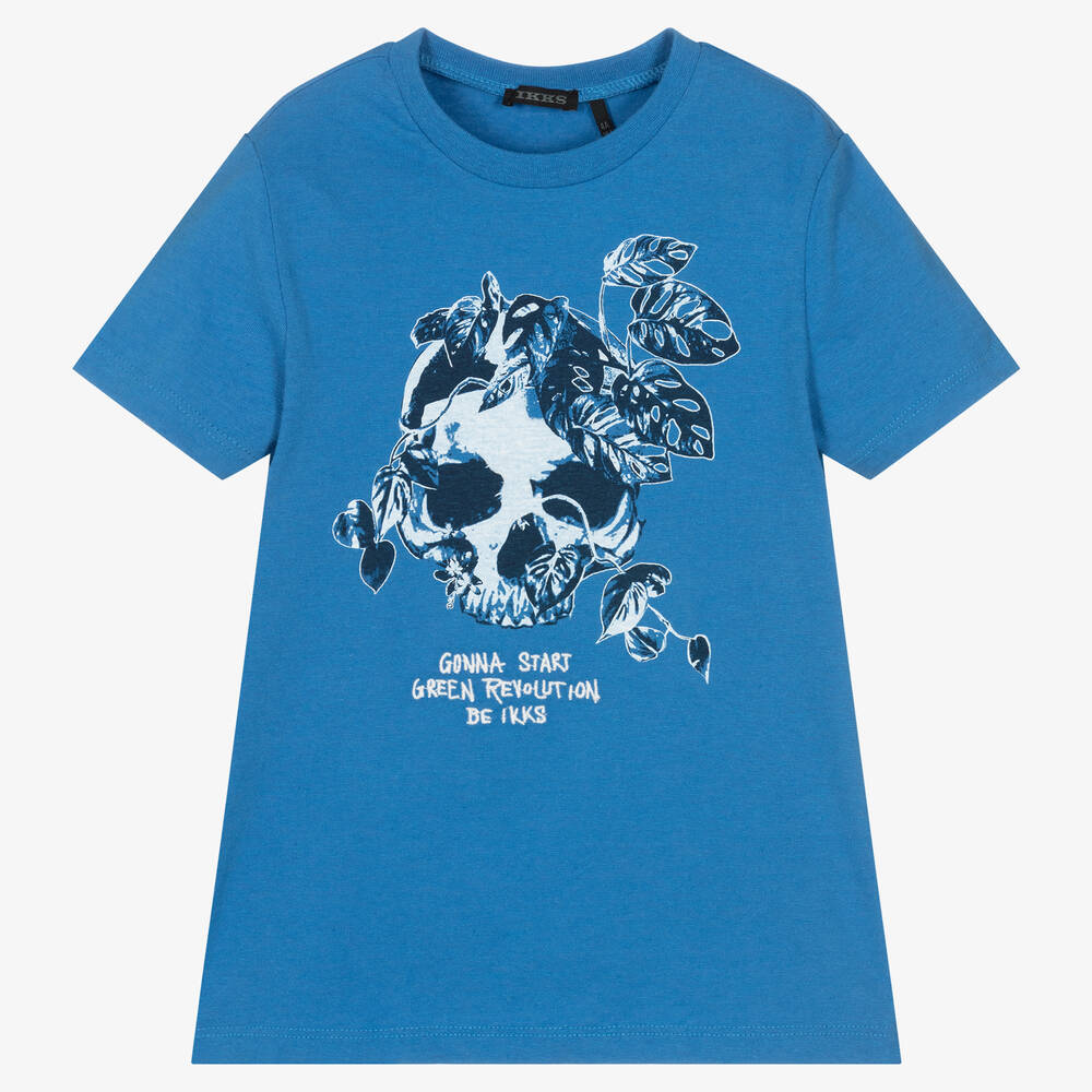 IKKS - Boys Blue Skull T-Shirt | Childrensalon