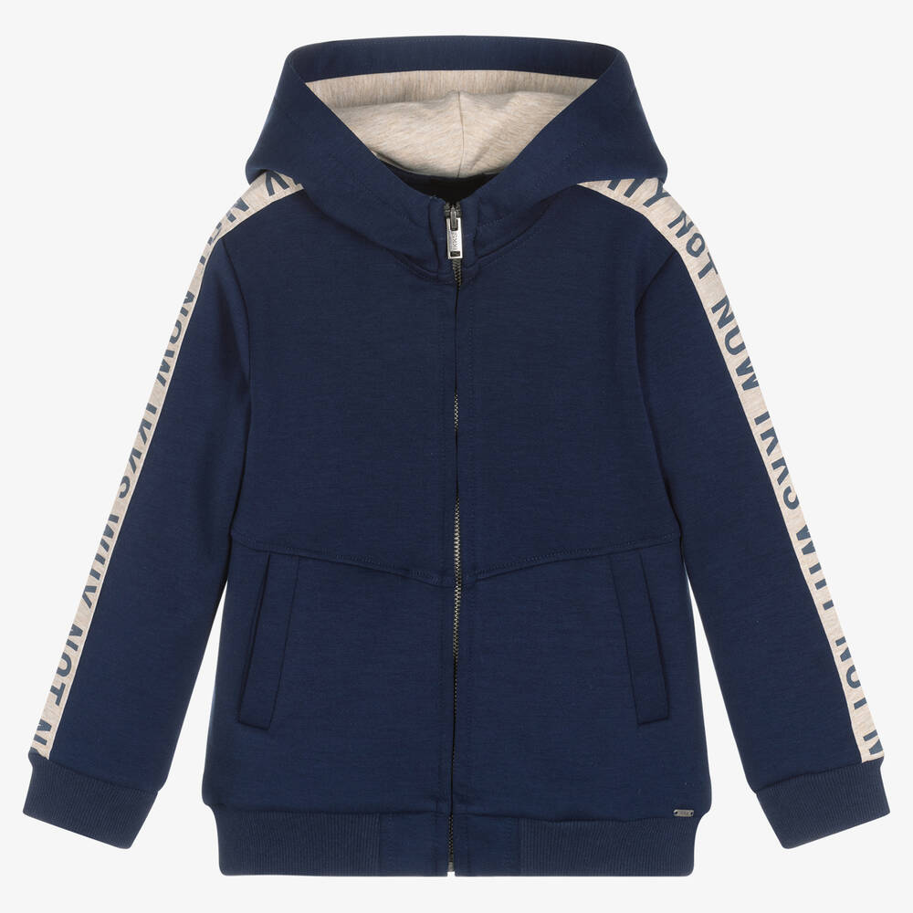 IKKS - Boys Blue Zip-Up Hoodie | Childrensalon