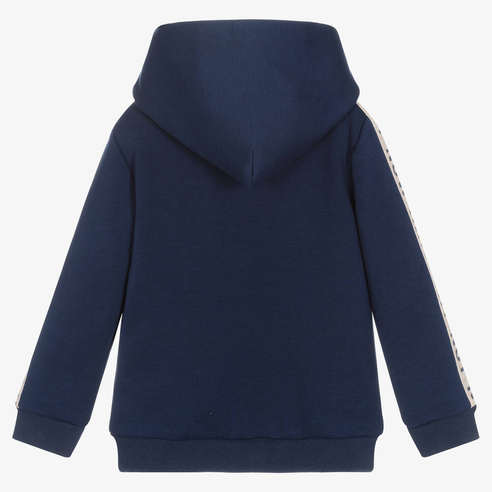 IKKS-Boys Blue Zip-Up Hoodie | Childrensalon Outlet