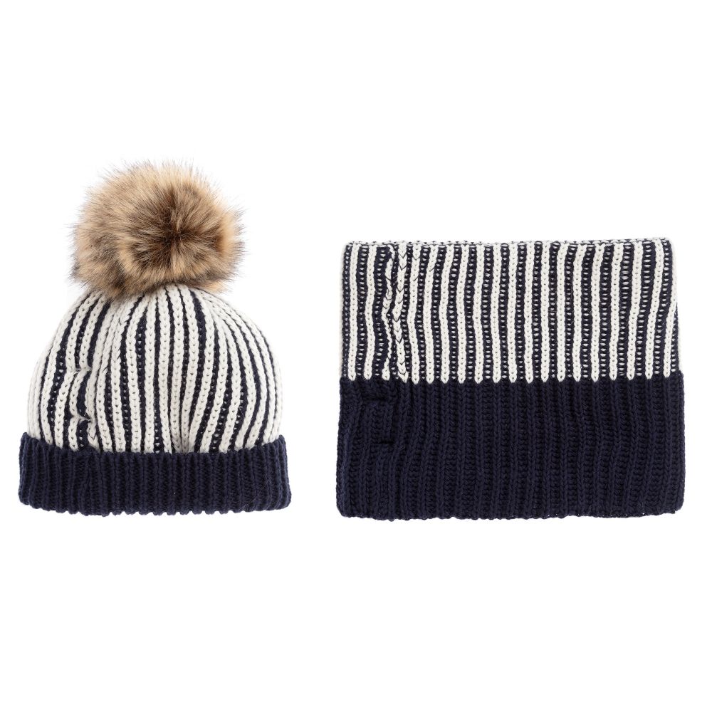 IKKS-Boys Cotton Hat & Snood Set | Childrensalon Outlet