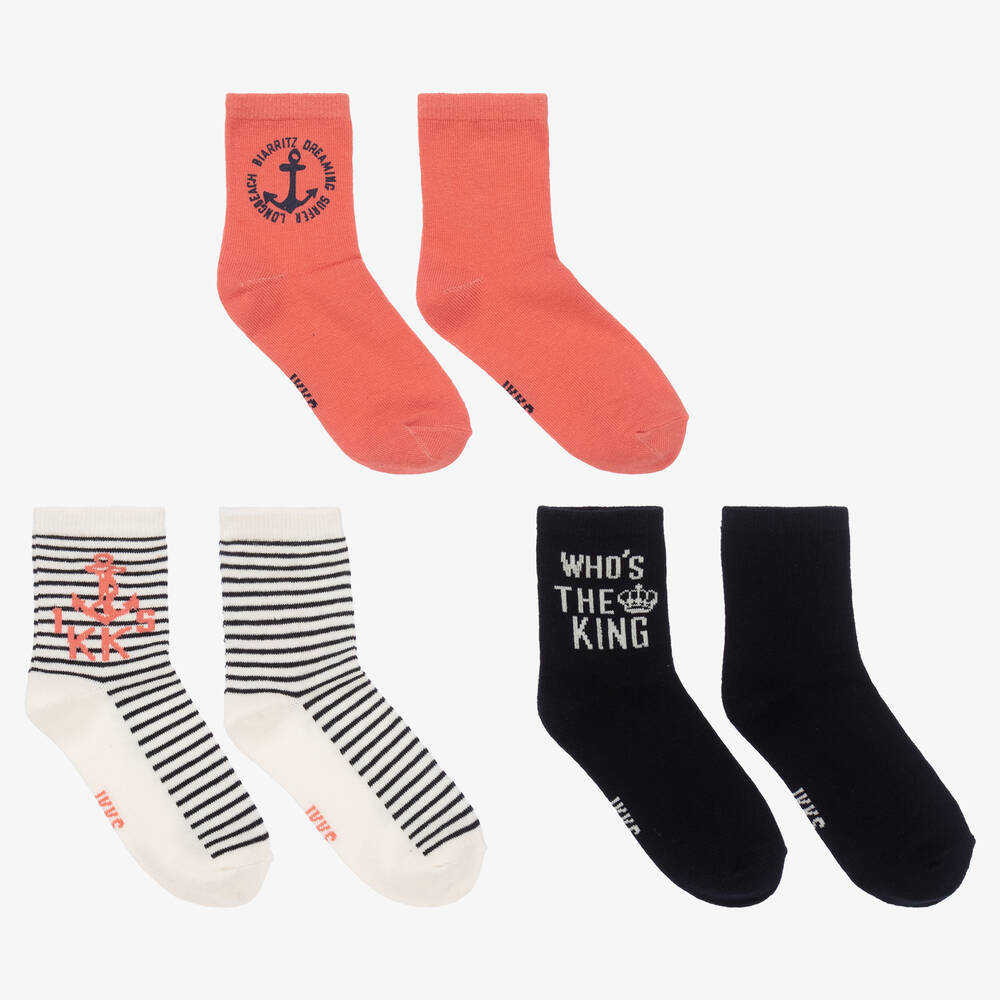 IKKS - Boys Cotton Socks (3 Pack) | Childrensalon