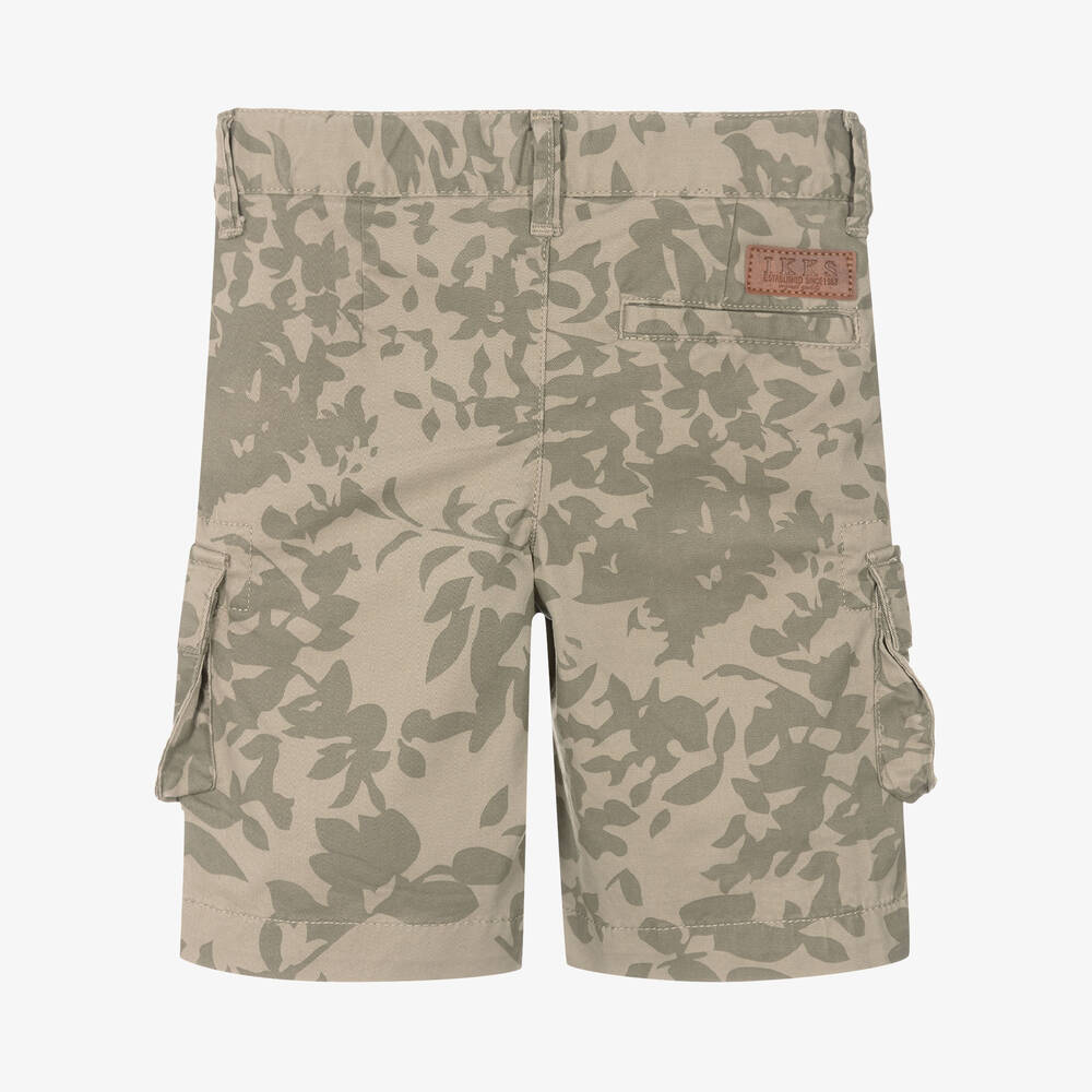 IKKS-Boys Green Camouflage Shorts | Childrensalon Outlet