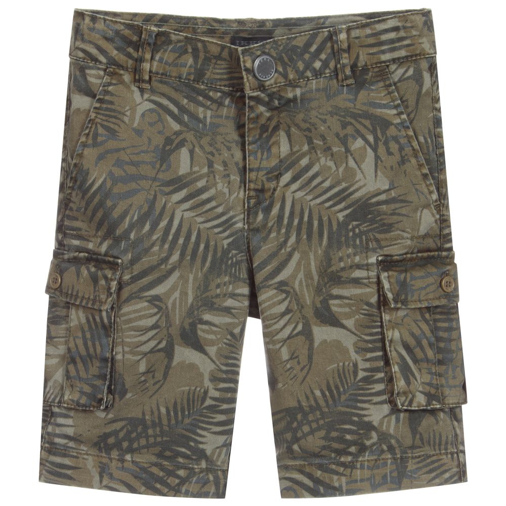 IKKS - Boys Green Cargo Shorts | Childrensalon