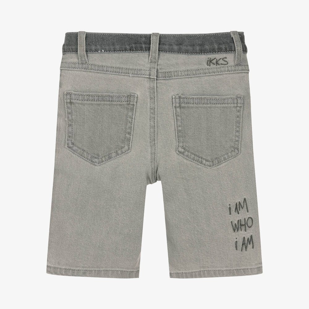 IKKS-Boys Grey Denim Shorts | Childrensalon Outlet