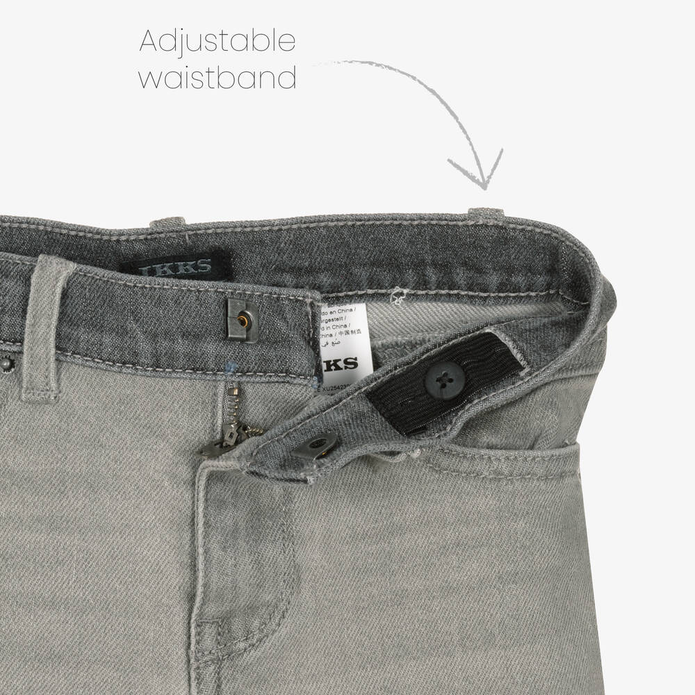 IKKS-Boys Grey Denim Shorts | Childrensalon Outlet