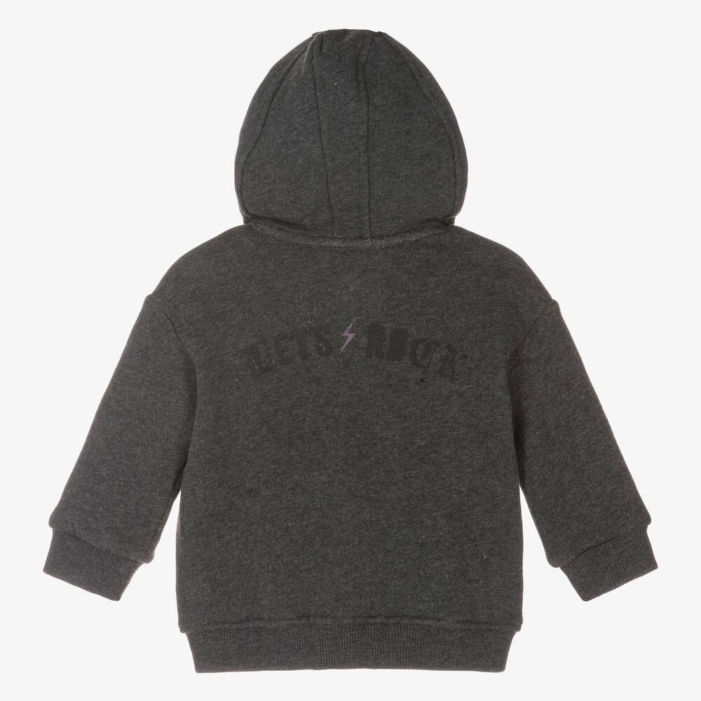 IKKS-Boys Grey Hooded Zip-Up Top | Childrensalon Outlet
