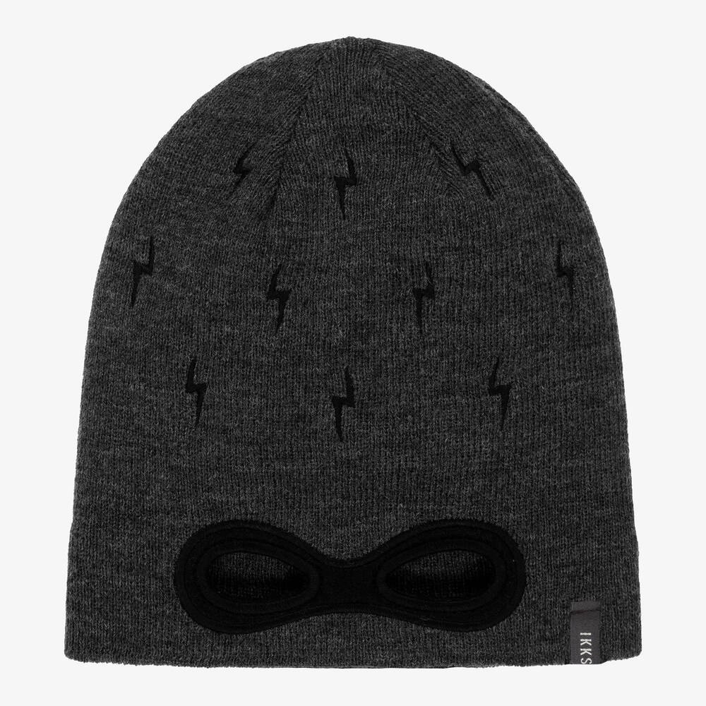 IKKS-Boys Grey Knitted Beanie Hat | Childrensalon Outlet