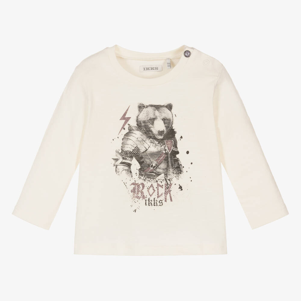 IKKS - Boys Ivory Bear Knight Top | Childrensalon