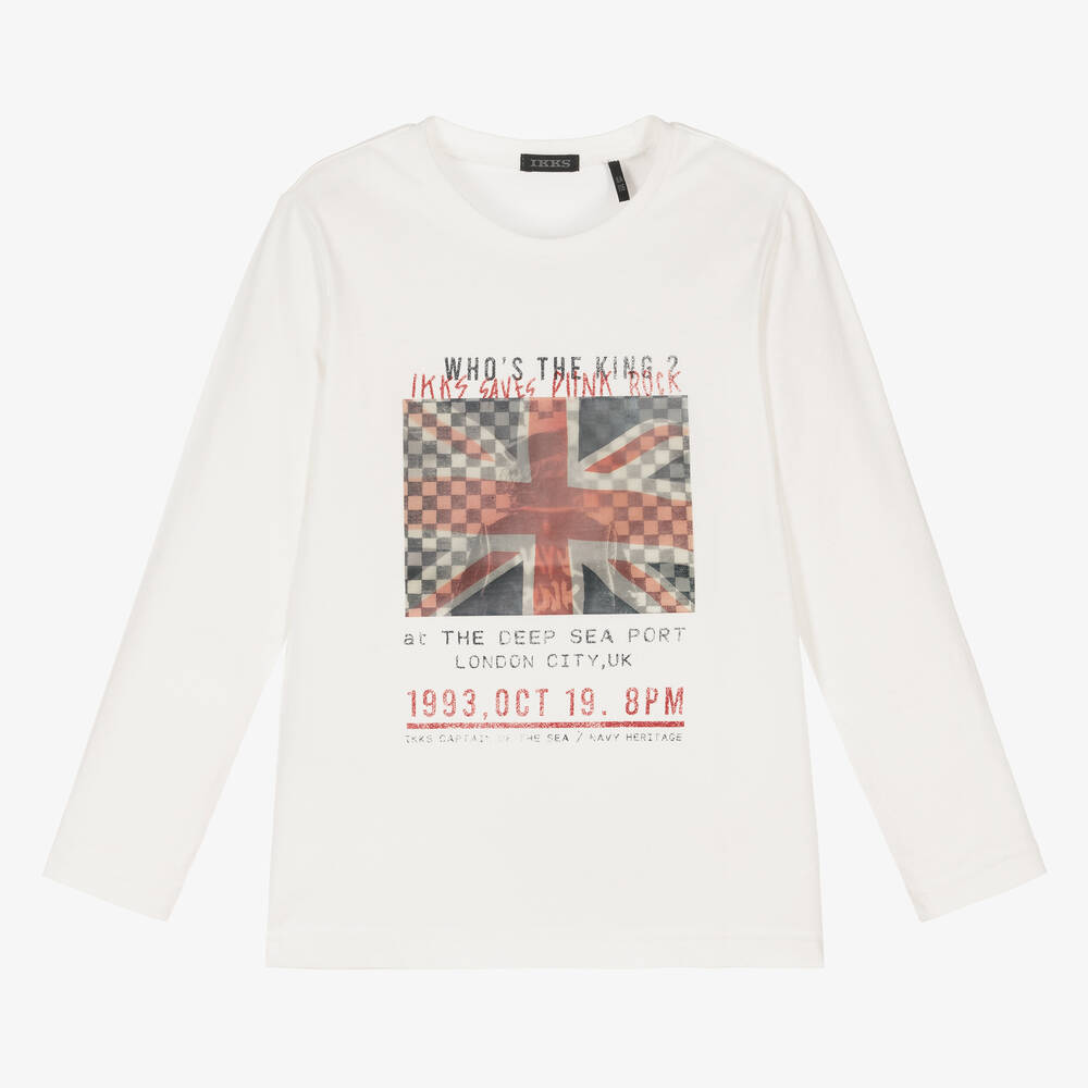 IKKS - Boys Ivory Cotton Flag Top | Childrensalon