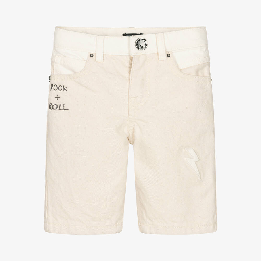 IKKS - Boys Ivory Denim Shorts | Childrensalon