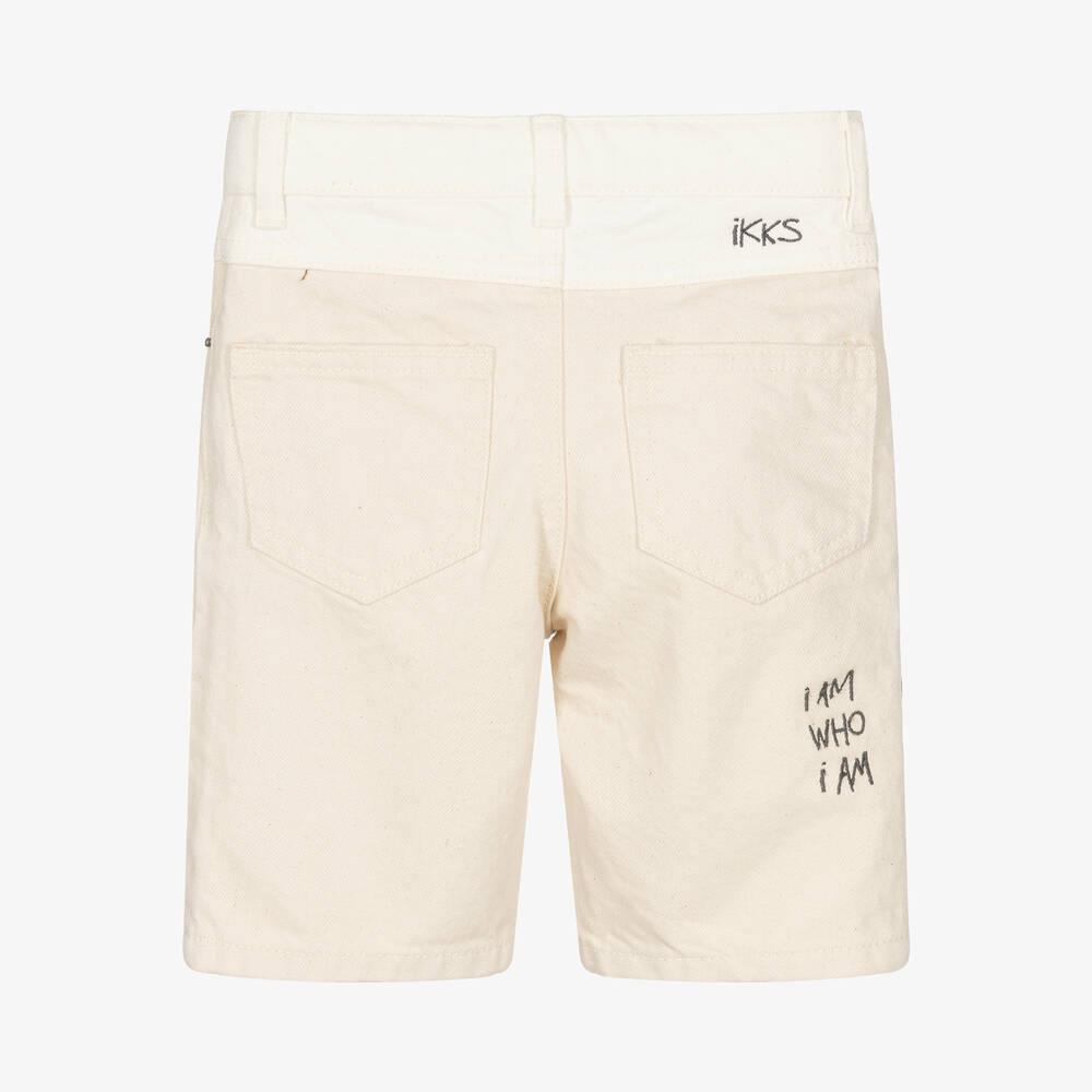 IKKS-Boys Ivory Denim Shorts | Childrensalon Outlet