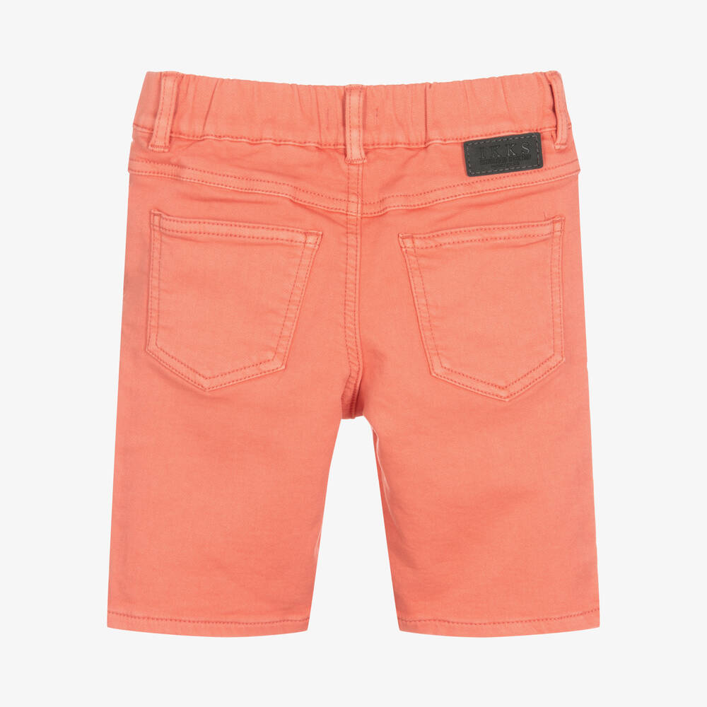 IKKS-Boys Orange Cotton Jersey Shorts | Childrensalon Outlet