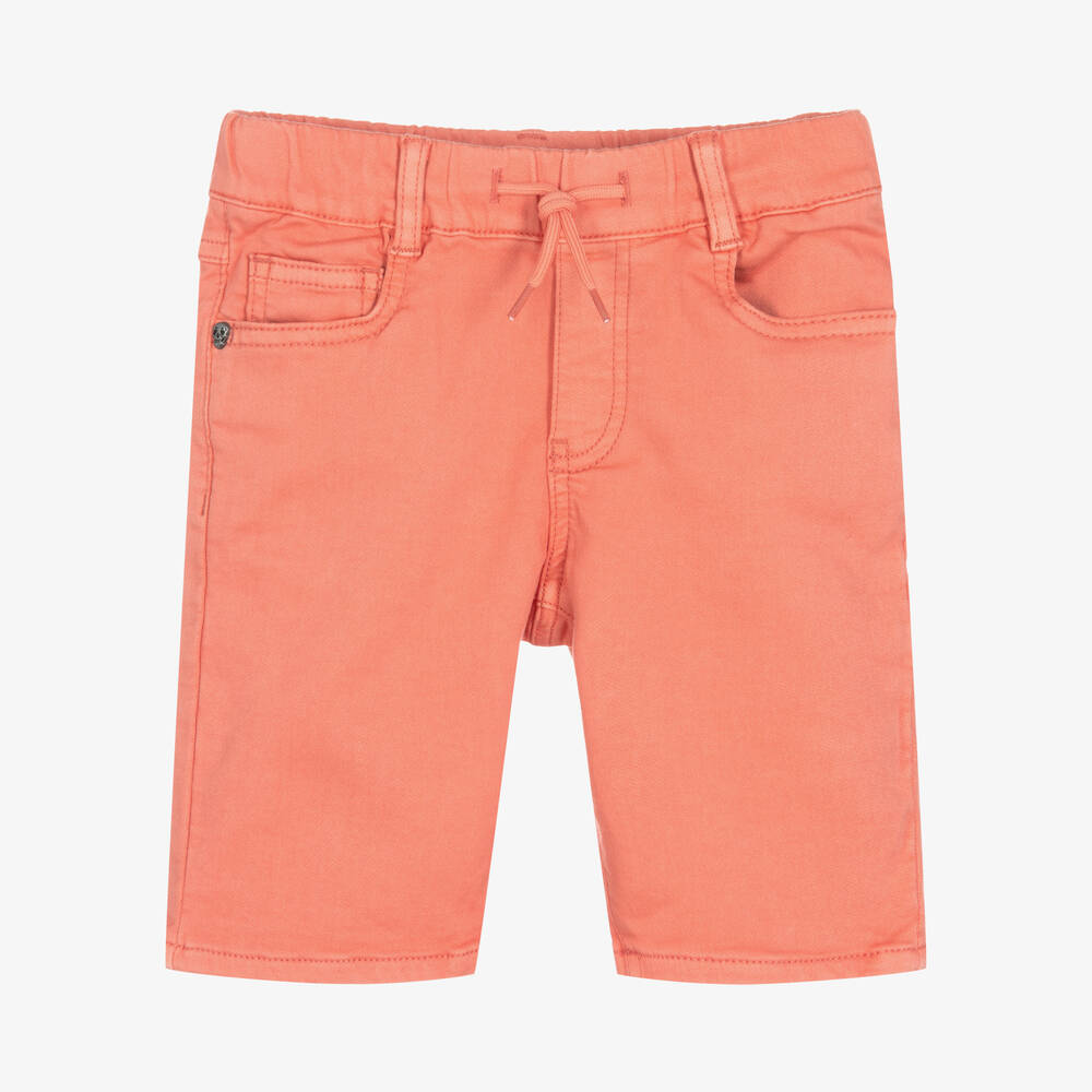 IKKS - Boys Orange Cotton Jersey Shorts | Childrensalon