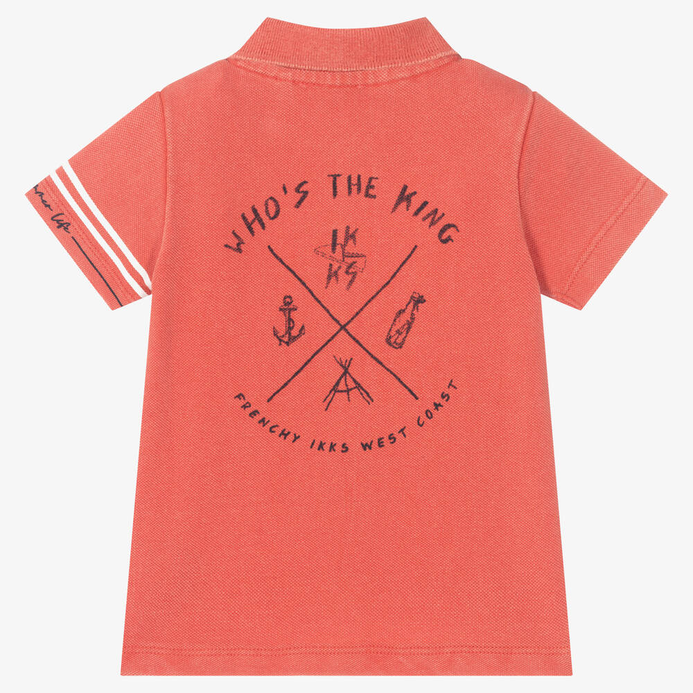 IKKS-Boys Orange Cotton Polo Shirt | Childrensalon Outlet