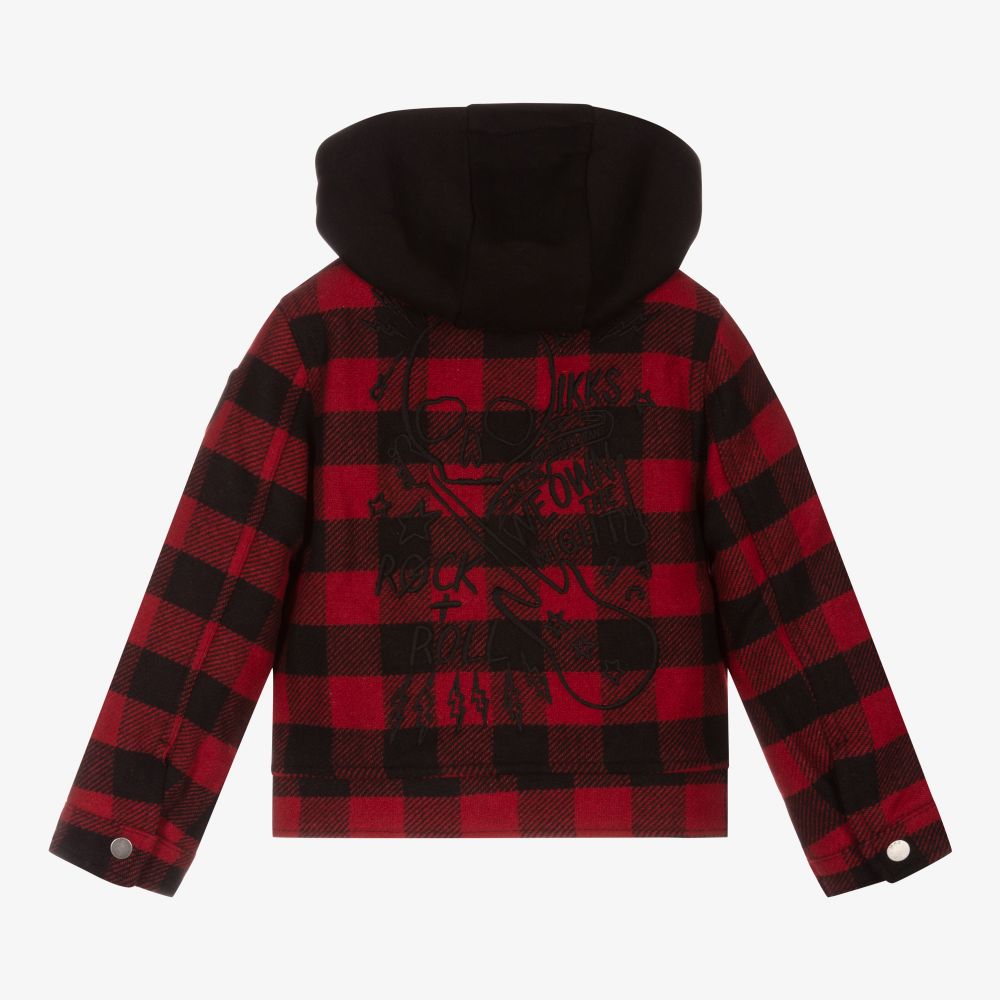 IKKS-Boys Red Check Jacket | Childrensalon Outlet