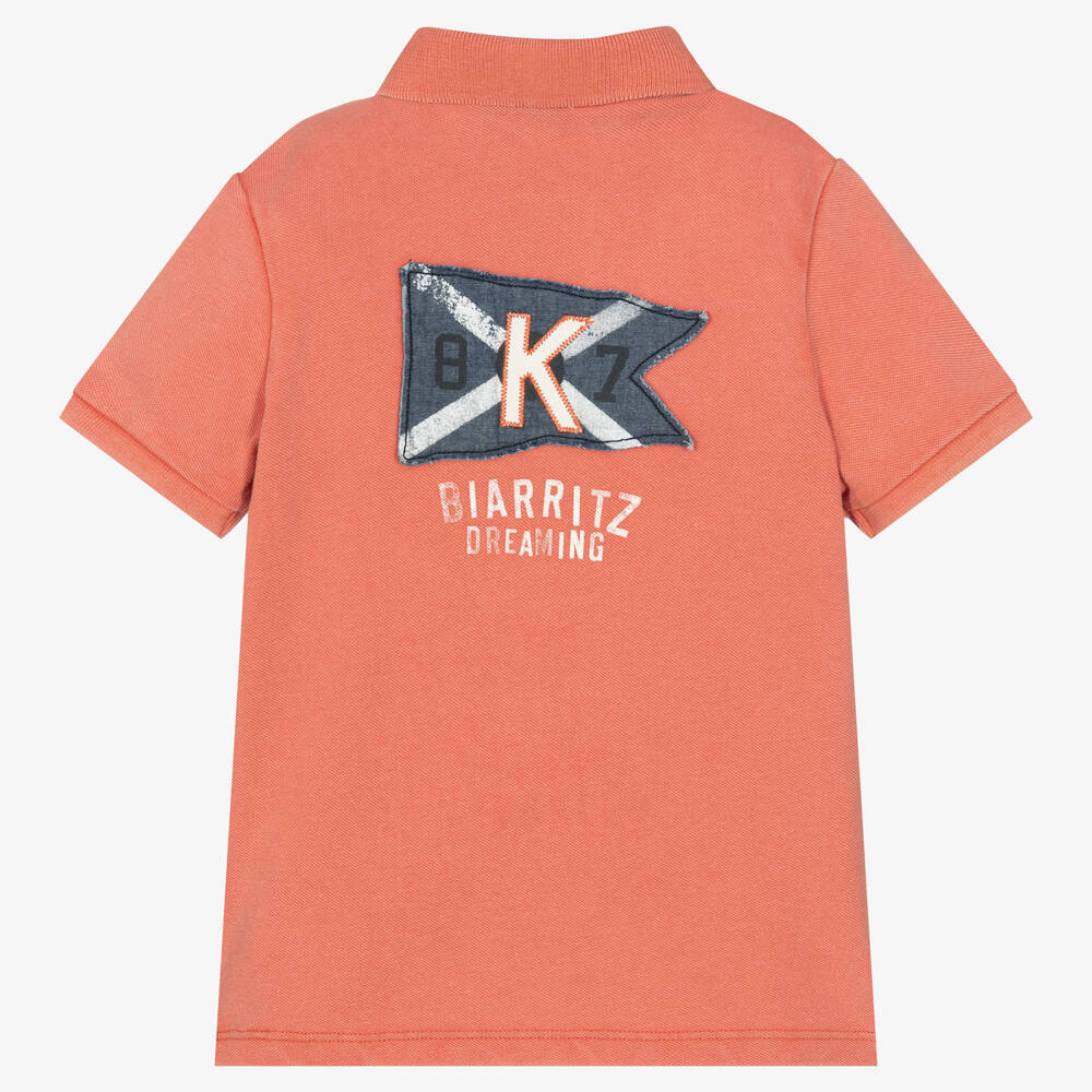 آي كيه كيه إس-Boys Red Cotton Polo Shirt | Childrensalon Outlet