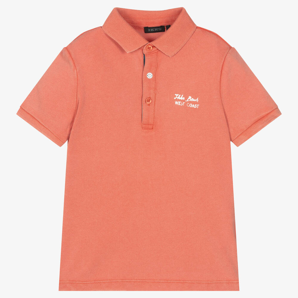IKKS - Boys Red Cotton Polo Shirt | Childrensalon