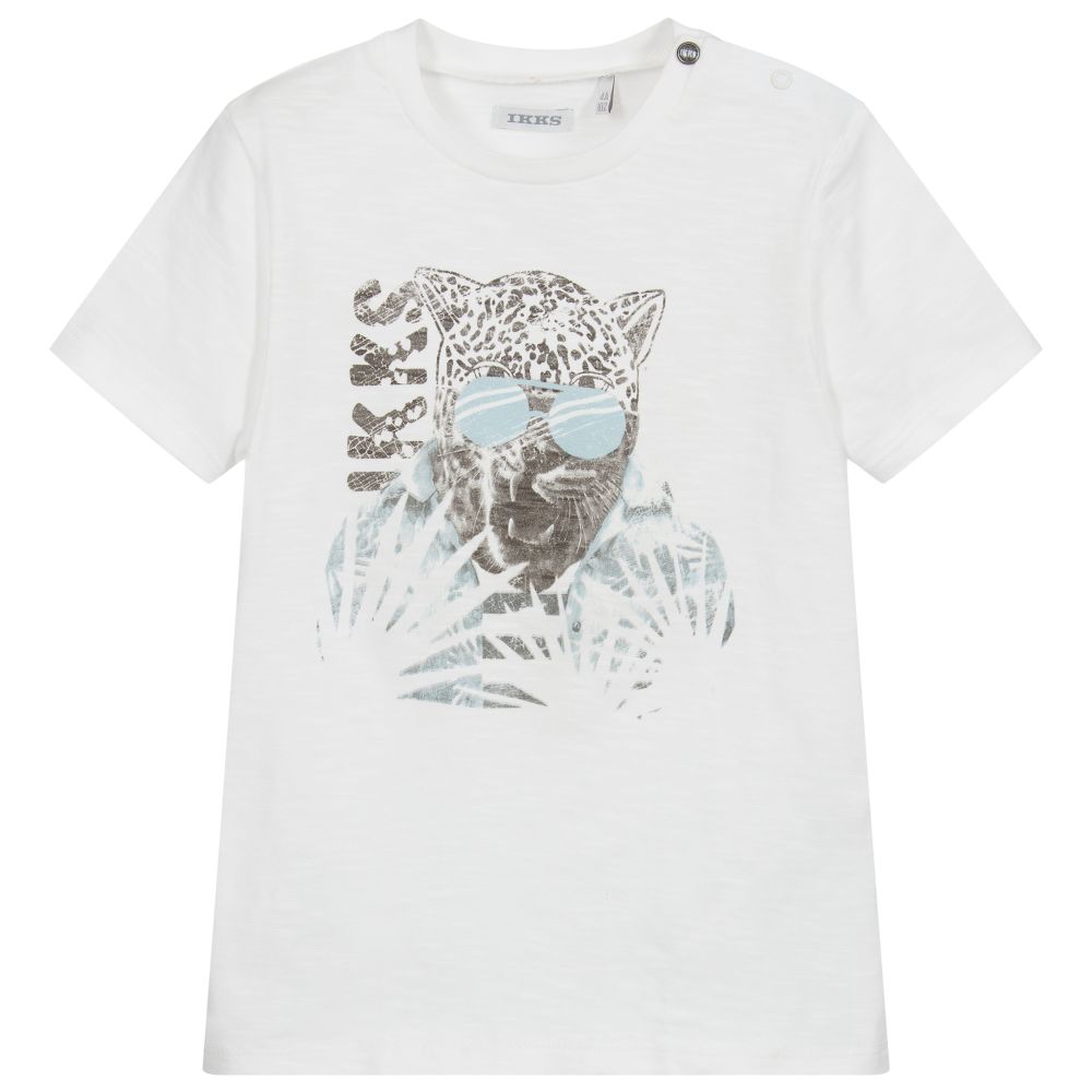 IKKS - Weißes Baumwoll-T-Shirt für Jungen | Childrensalon