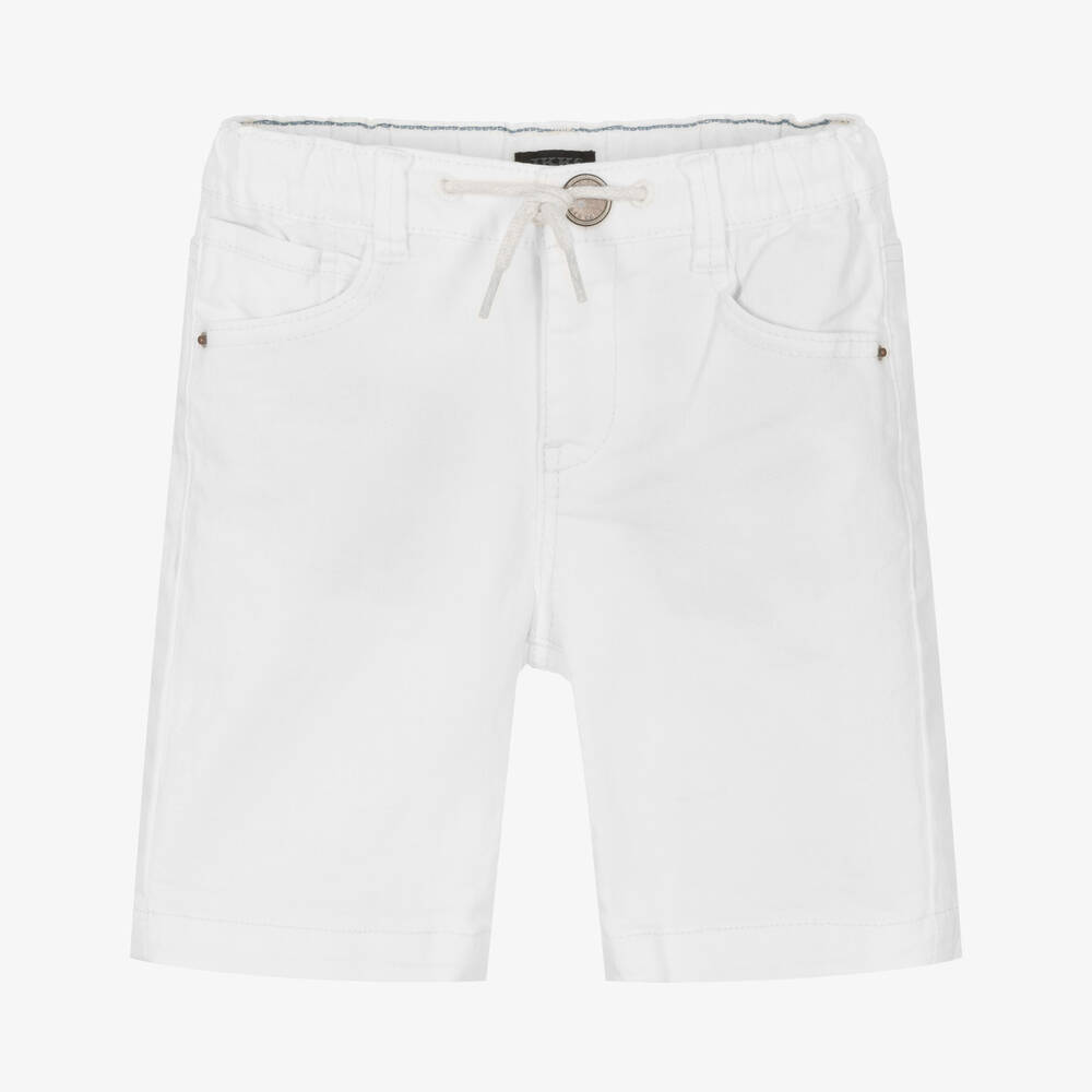 Boys White Denim Shorts