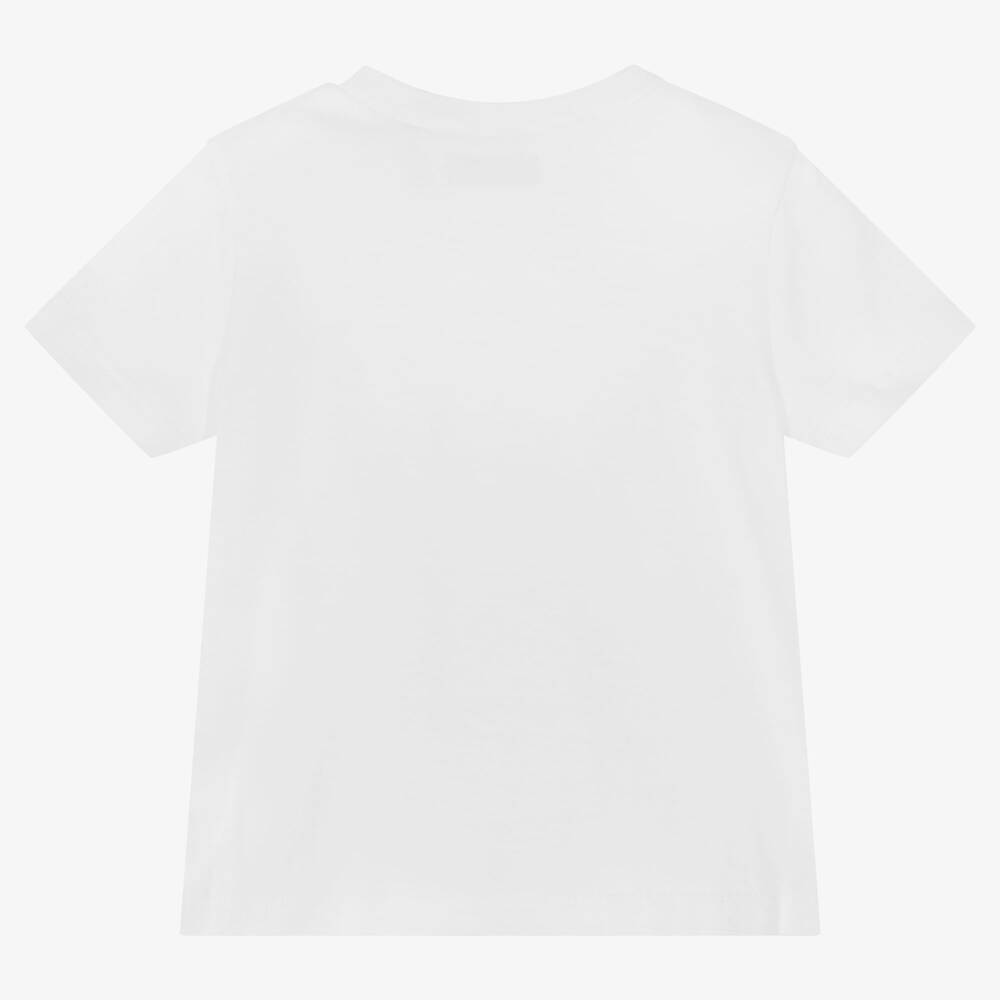 IKKS-Boys White Dog Cotton T-Shirt | Childrensalon Outlet