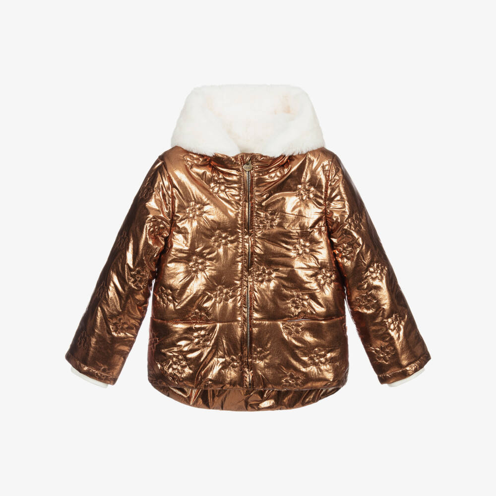 IKKS-جاكيت هودي لون ذهبي داكن وعاجي | Childrensalon Outlet