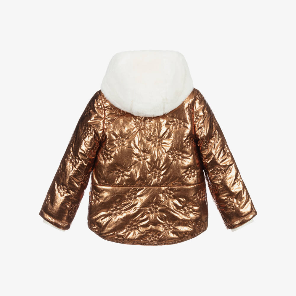IKKS-جاكيت هودي لون ذهبي داكن وعاجي | Childrensalon Outlet