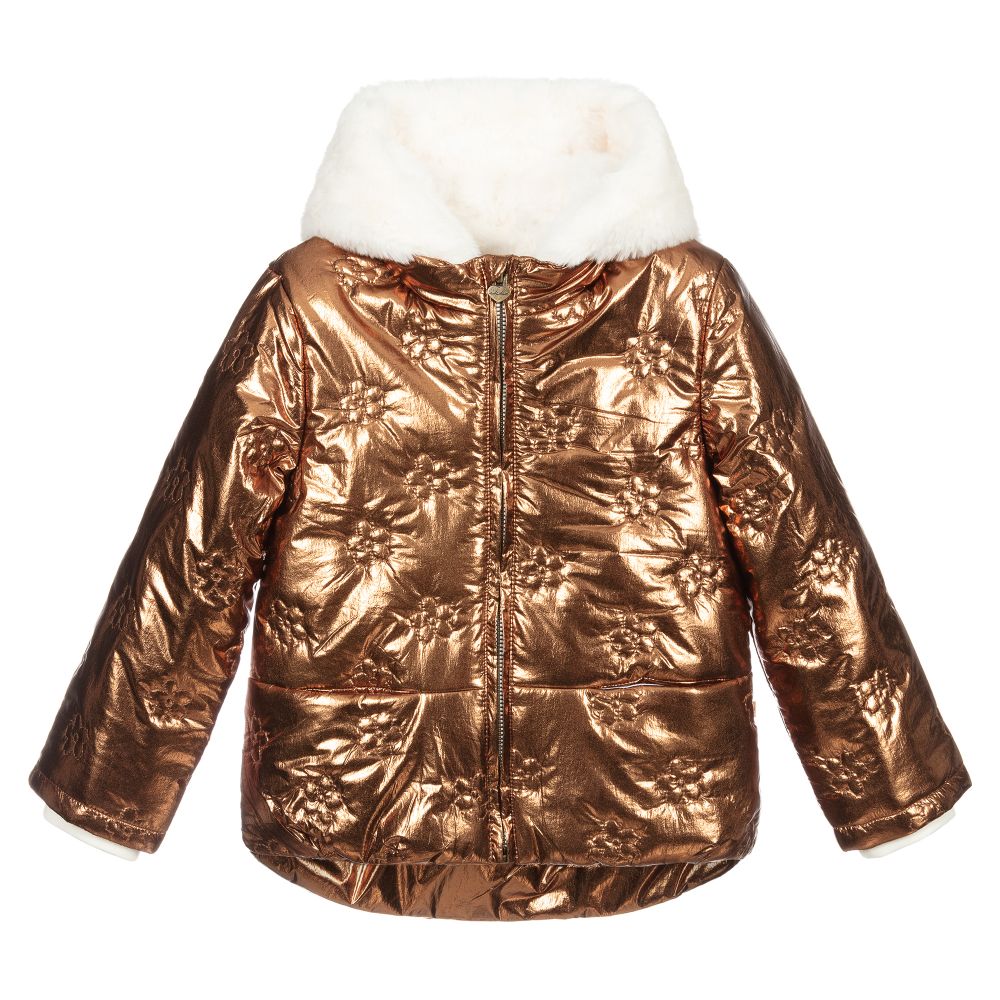 IKKS-جاكيت هودي لون ذهبي داكن وعاجي | Childrensalon Outlet