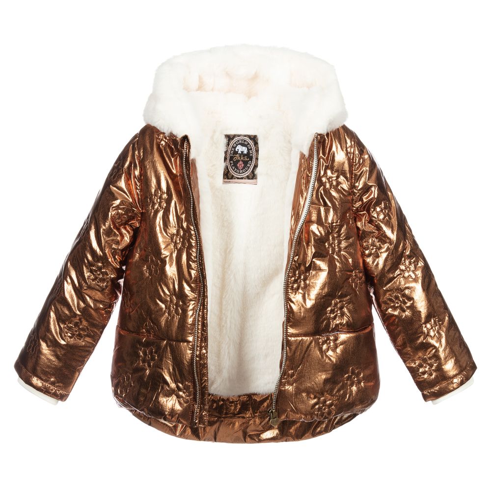 IKKS-Темно-золотистая куртка с капюшоном | Childrensalon Outlet