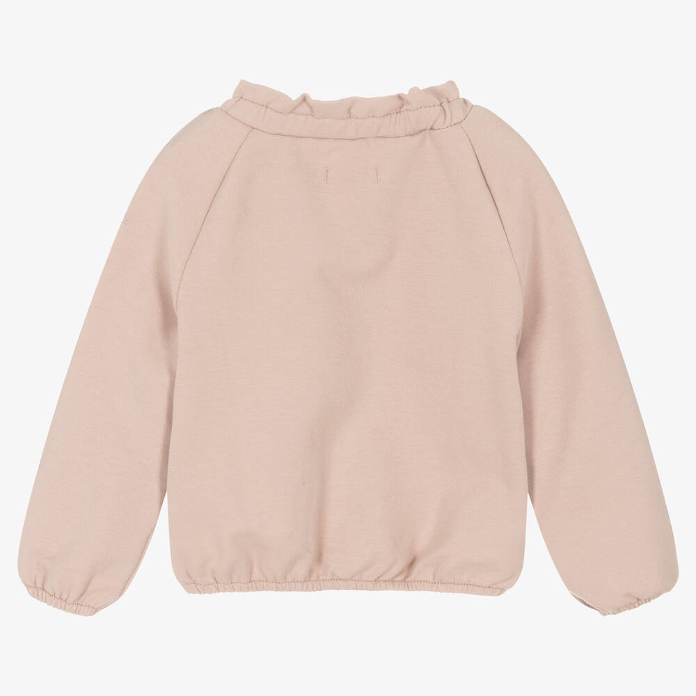 آي كيه كيه إس-Dusky Pink Cotton Zip-Up Top | Childrensalon Outlet