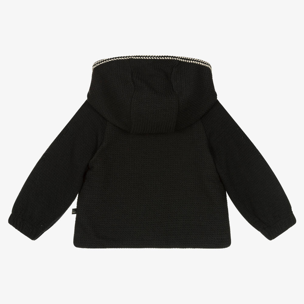 IKKS-Girls Black Cotton Zip-Up Top | Childrensalon Outlet