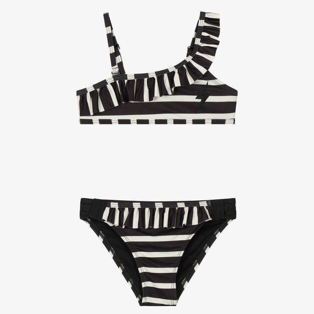 IKKS - Girls Black & Ivory Bikini | Childrensalon