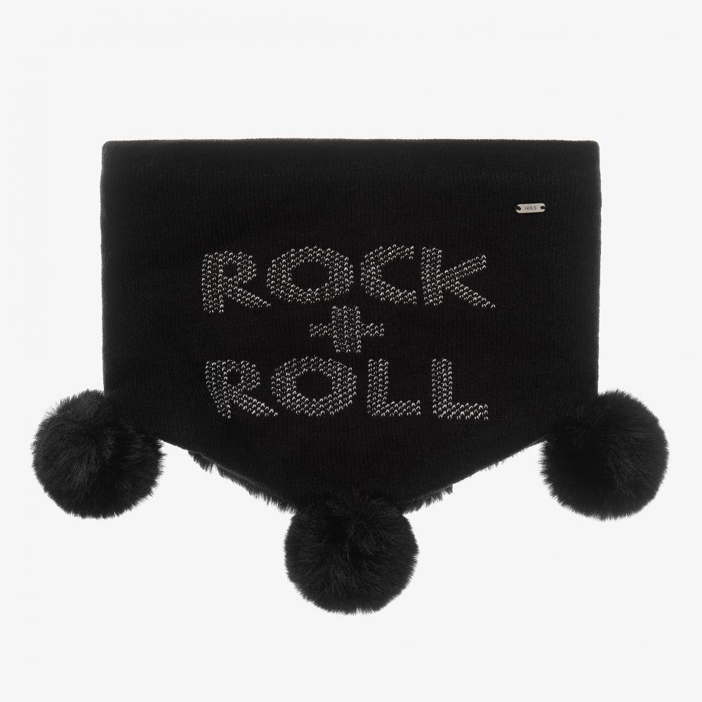 IKKS-Girls Black Knitted Snood | Childrensalon Outlet
