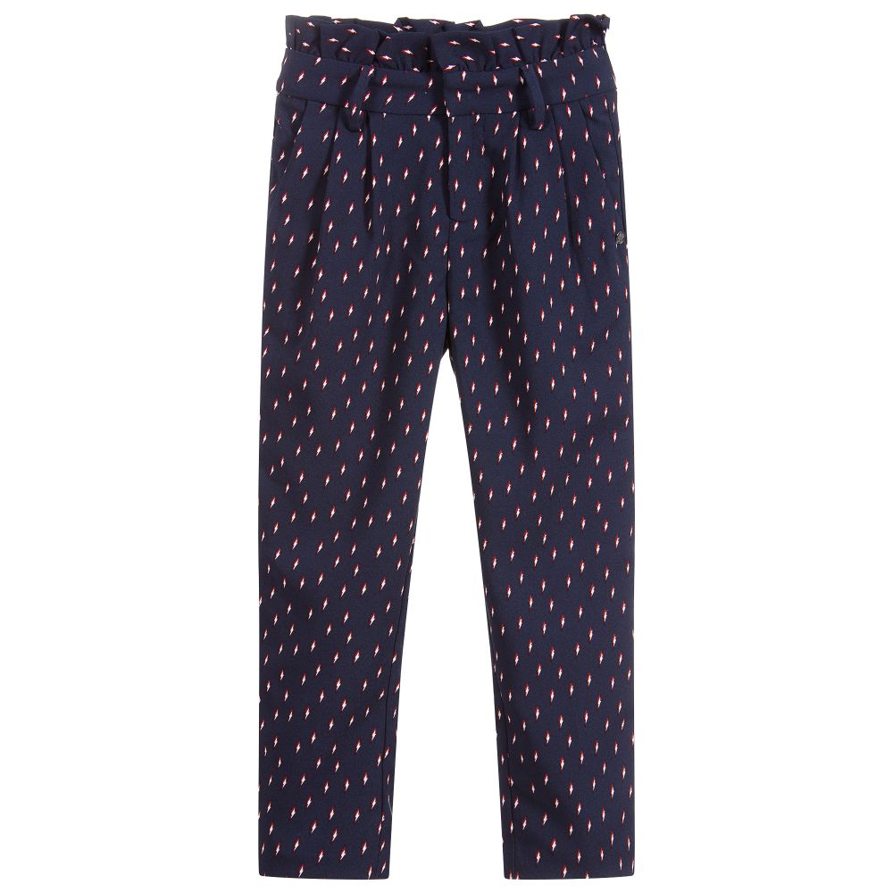 IKKS-Синие брюки из крепа для девочек | Childrensalon Outlet