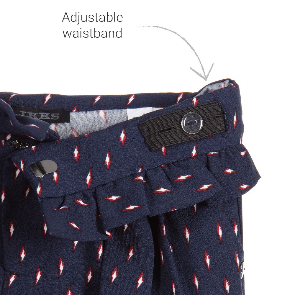 IKKS-Синие брюки из крепа для девочек | Childrensalon Outlet