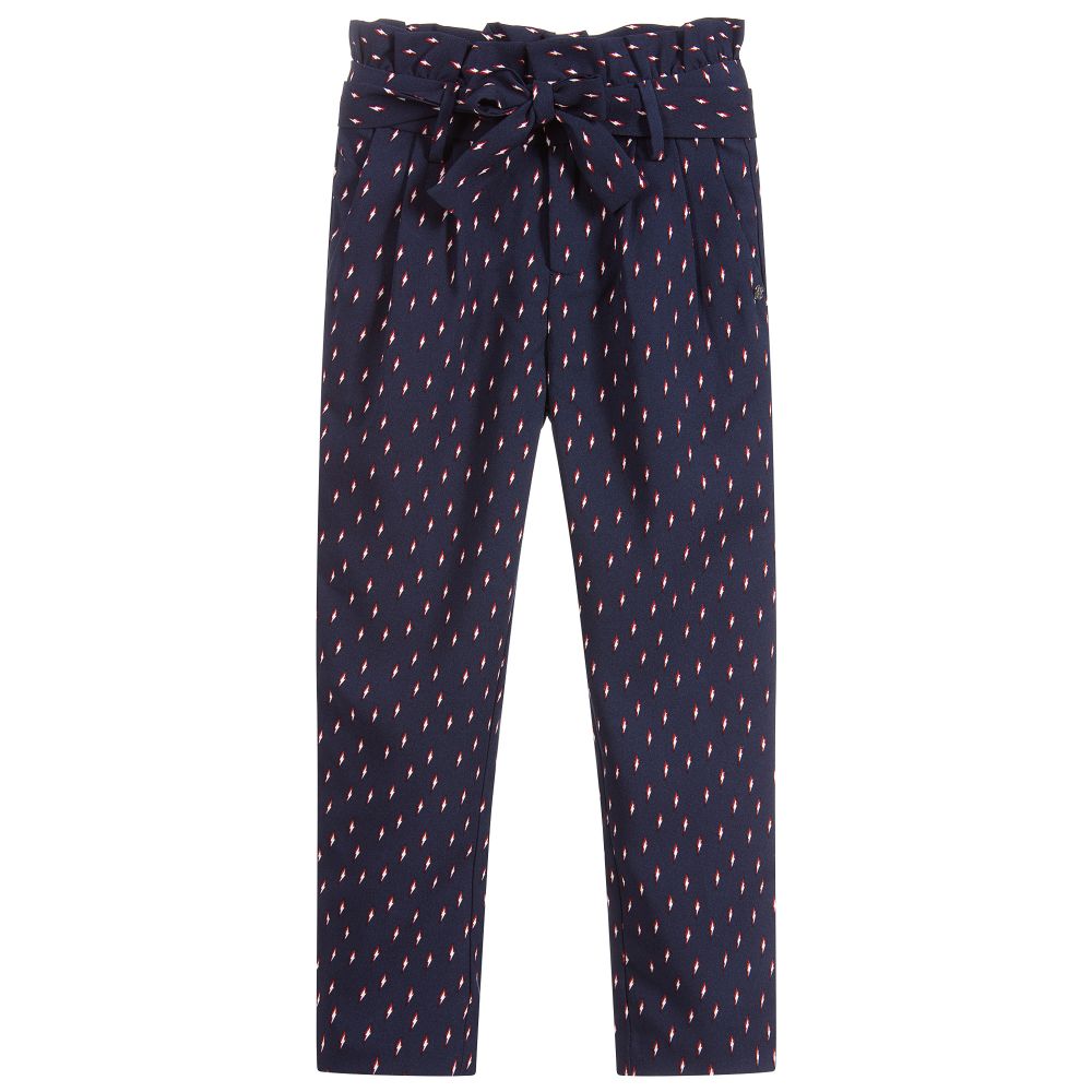 IKKS-Girls Blue Crêpe Trousers | Childrensalon Outlet