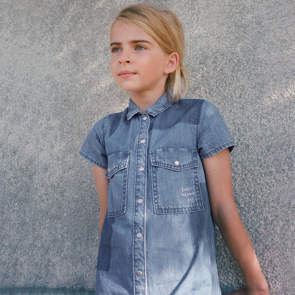 IKKS-Голубое джинсовое платье для девочек | Childrensalon Outlet